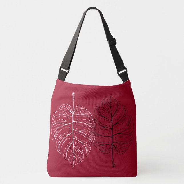 Black and White Monstera Tote Bag (Front)