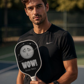 Black and white Moon face Pickleball Paddle