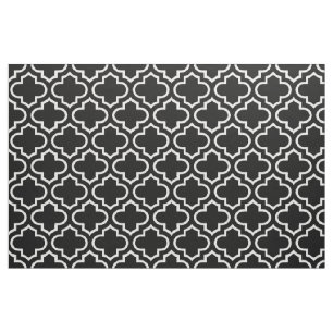 Black and White Moroccan Trellis Pattern Fabric 02