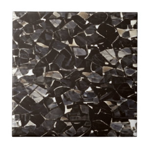 Black and white mosaic  ceramic tile