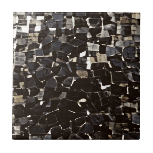 Black and white mosaic ceramic tile (Front)