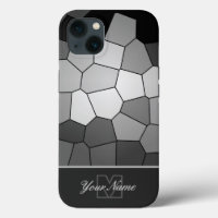 Black and white mosaic tiles personal Monogram!