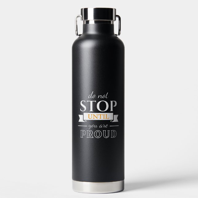  Black and White Motivational Water Bottle (Front)