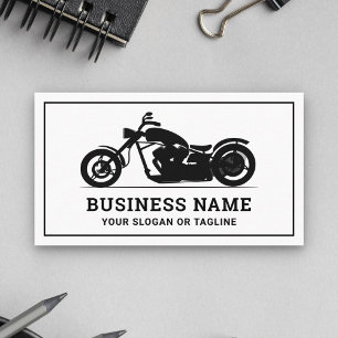 Black and White Motorbike Motorcycle Mechanic Business Card