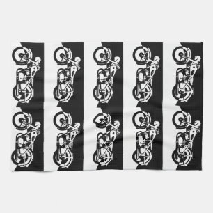 Black and White Motorcycle Street Bike Towel