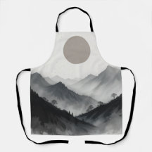 Black and White Mountain Landscape