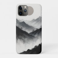 Black and White Mountain Landscape