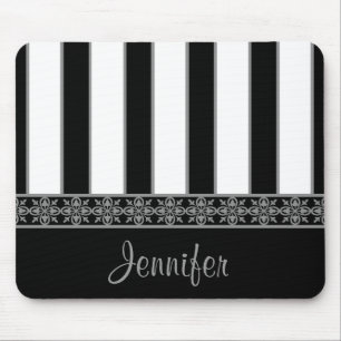 Black and white mouse pad