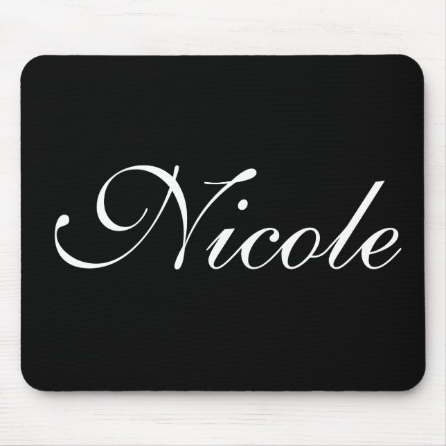 Black and White Mousepad, Customised Name Mouse Pad (Front)