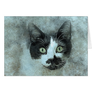 Black and White Mouser   Abstract   Watercolor