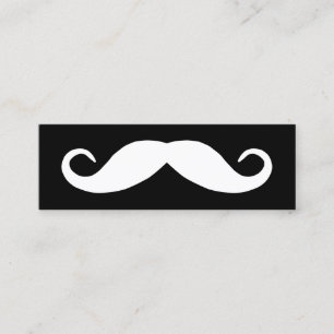 Black and White Moustache Mini Business Card