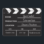 Black and White Movie Clapboard "blank" invites<br><div class="desc">Fun Movie Clapboard Blank "add your own text" invitations.</div>