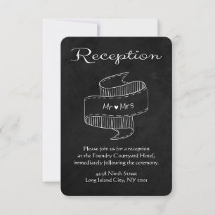 Black And White Mr & Mrs. Chalkboard Reception Invitation