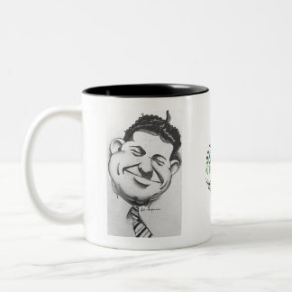 Black and White mug with caricature by Art Hofmann