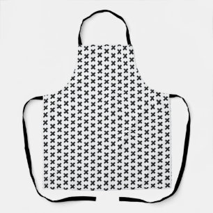 Black and White "Multiply" Math Symbol Lino Cut Apron