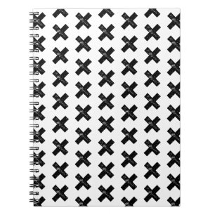 Black and White "Multiply" Math Symbol Lino Cut Notebook