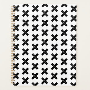 Black and White "Multiply" Math Symbol Lino Cut Planner
