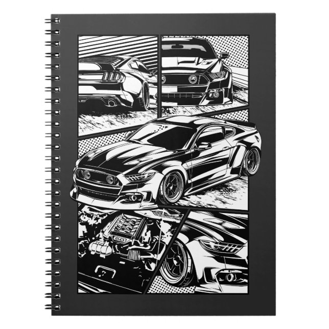 BLACK AND WHITE MUSCLE FURY NOTEBOOK (Front)