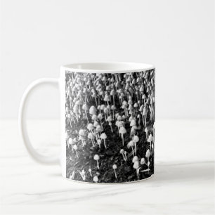 Black and White Mushroom Colony Photo Coffee Mug