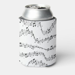 Black and White music note Pattern musician    Can Cooler