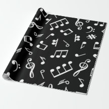 Black and White music note Pattern musician    