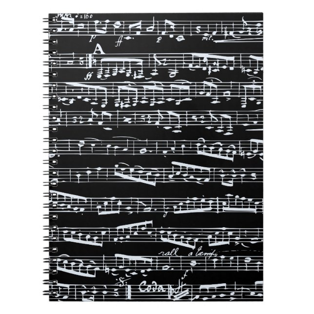 Black and white music notes notebook (Front)