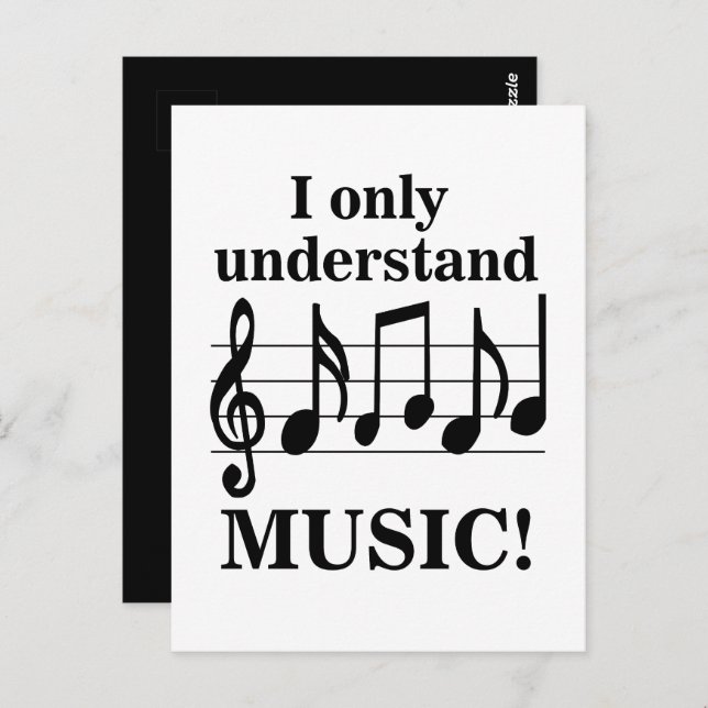 Black and White Music Notes  Postcard (Front/Back)