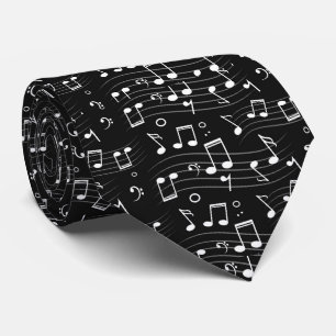Black And White Music Notes Tie