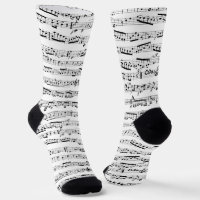 Black and White Music Socks - Musical notes Socks