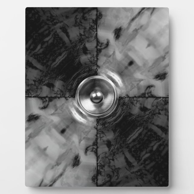 Black and white music speaker plaque (Front)