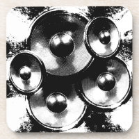 Black and white music speakers