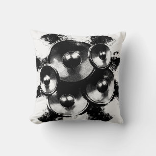 Black and white music speakers cushion