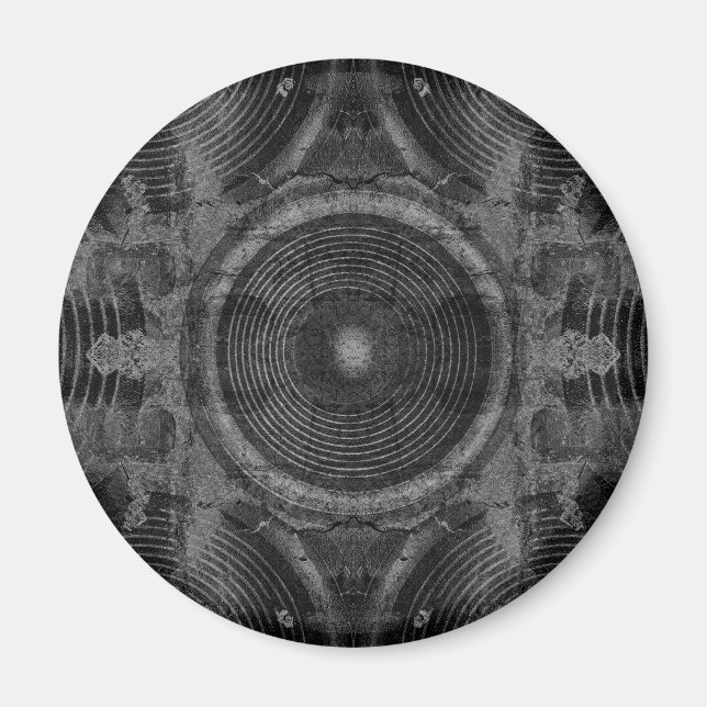 Black and white music speakers magnet (Front)