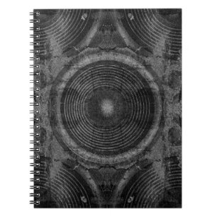 Black and white music speakers notebook