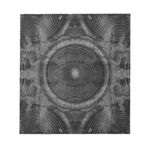 Black and white music speakers notepad