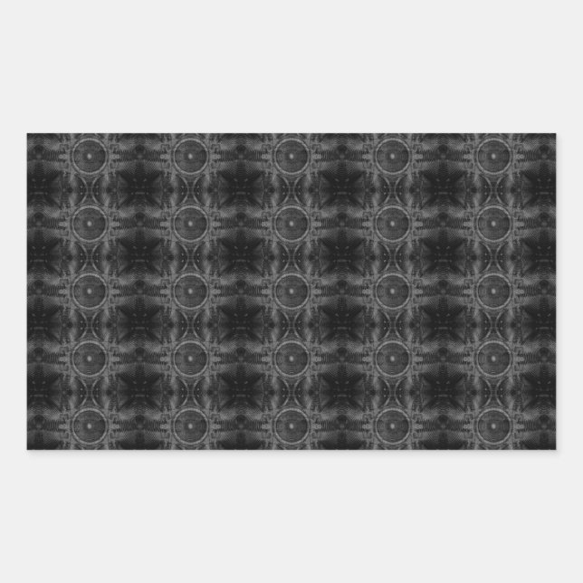 Black and white music speakers rectangular sticker (Front)