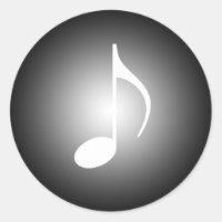 Black and White Musical 8th Note