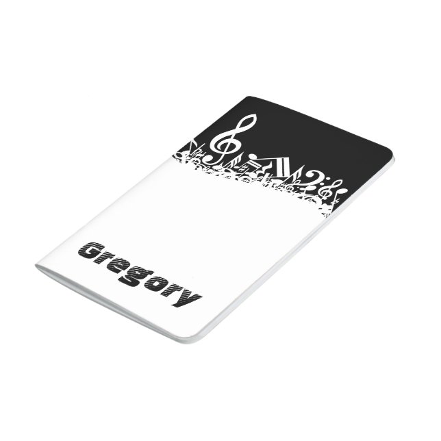 Black and White Musical Notes Journal (Bottom)