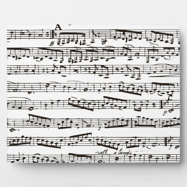 Black and white musical notes plaque (Front)