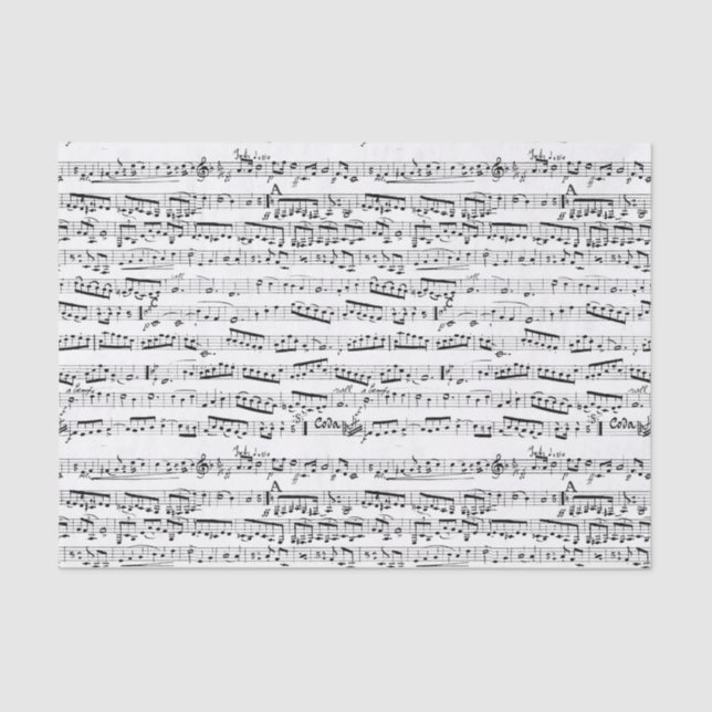 Black and white musical notes tissue paper (Front)