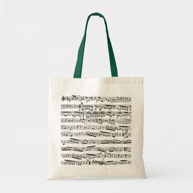 Black and white musical notes tote bag (Front)