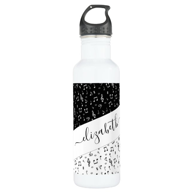 Black and white musical personalised   710 ml water bottle (Front)