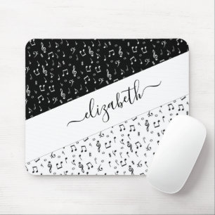 Black and white musical personalised   mouse pad