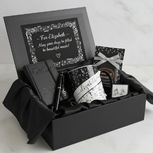 Black and white musical personalised mug