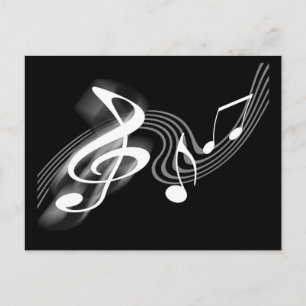 Black and White Musical Scale Postcard