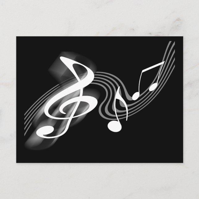 Black and White Musical Scale Postcard (Front)