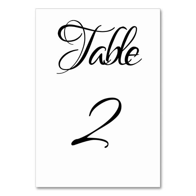 Black and white Musical  Table Number (Front)