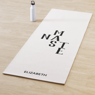 Black and White Namaste Reversible Personalise Yoga Mat