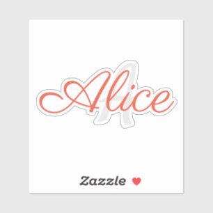 Black and White Name Monogram Personalised Sticker