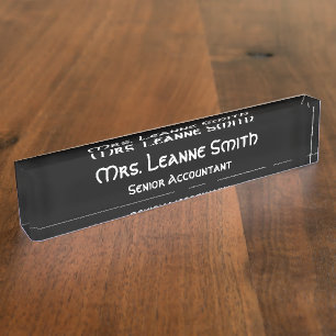 Black and White Nameplate